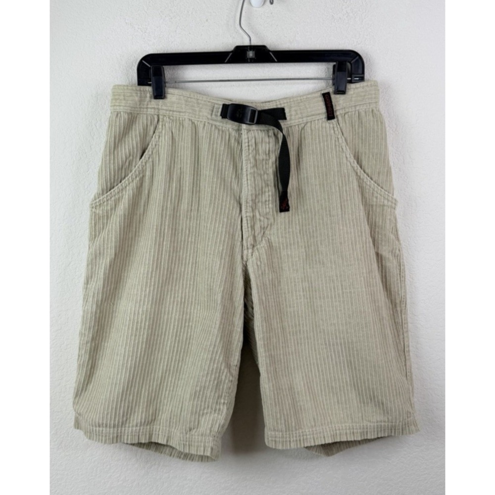 Gramicci USA Men’s Sz 34 Beige Corduroy Shorts Belted Outdoor Gorpcore Vintage